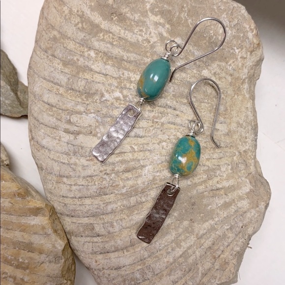 NWOT Genuine turquoise sterling ear wires - Picture 3 of 7